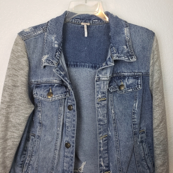 Free People Jackets & Blazers - Free People Distressed Jean Jacket large